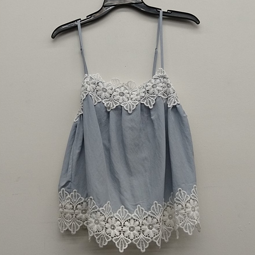 Eden Society Lt. Blue Spaghetti Tank Top